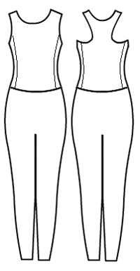 Low Bodice t-back with side panels